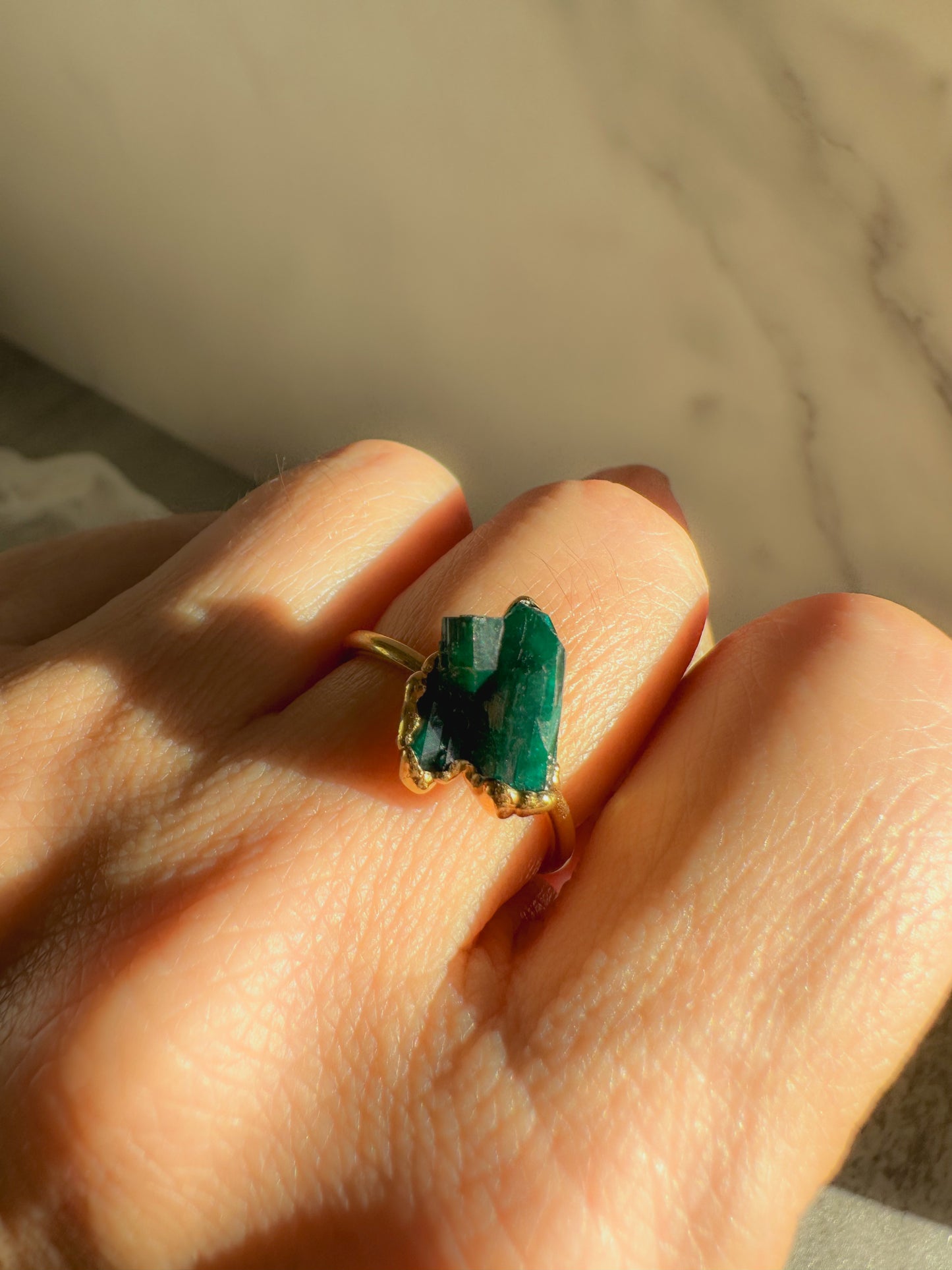 Dioptase Cluster Ring size 8