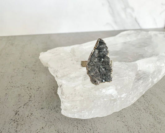 Galaxy Black Amethyst Ring size 6.5