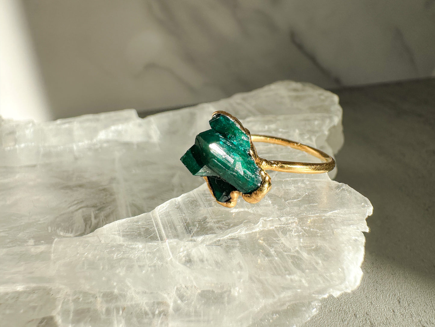 Dioptase Cluster Ring size 8