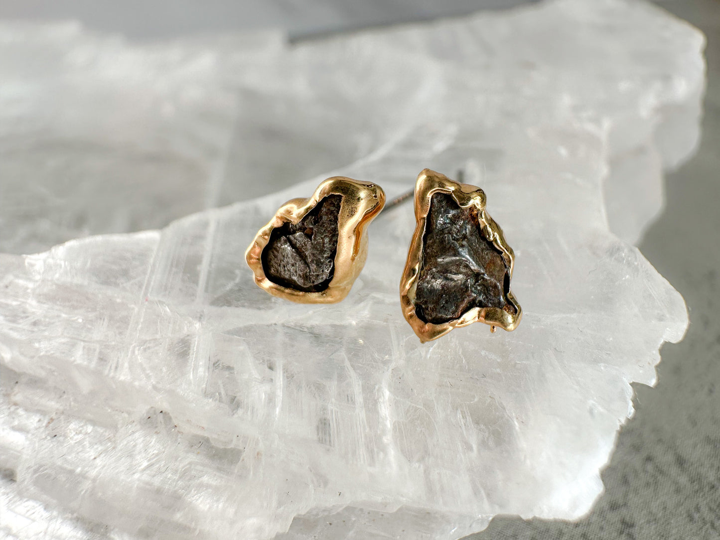 Meteorite Stud Earrings