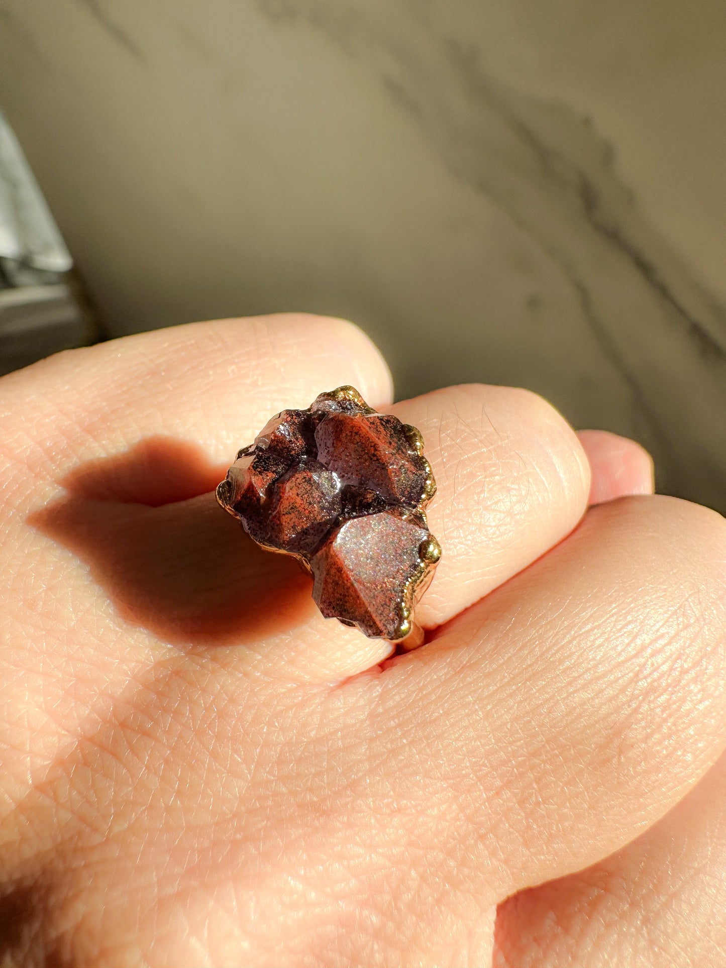 Thunder Bay Amethyst Ring Plated in Gold size 5.75